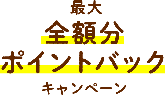 最大全額分ポイントバックキャンペーン